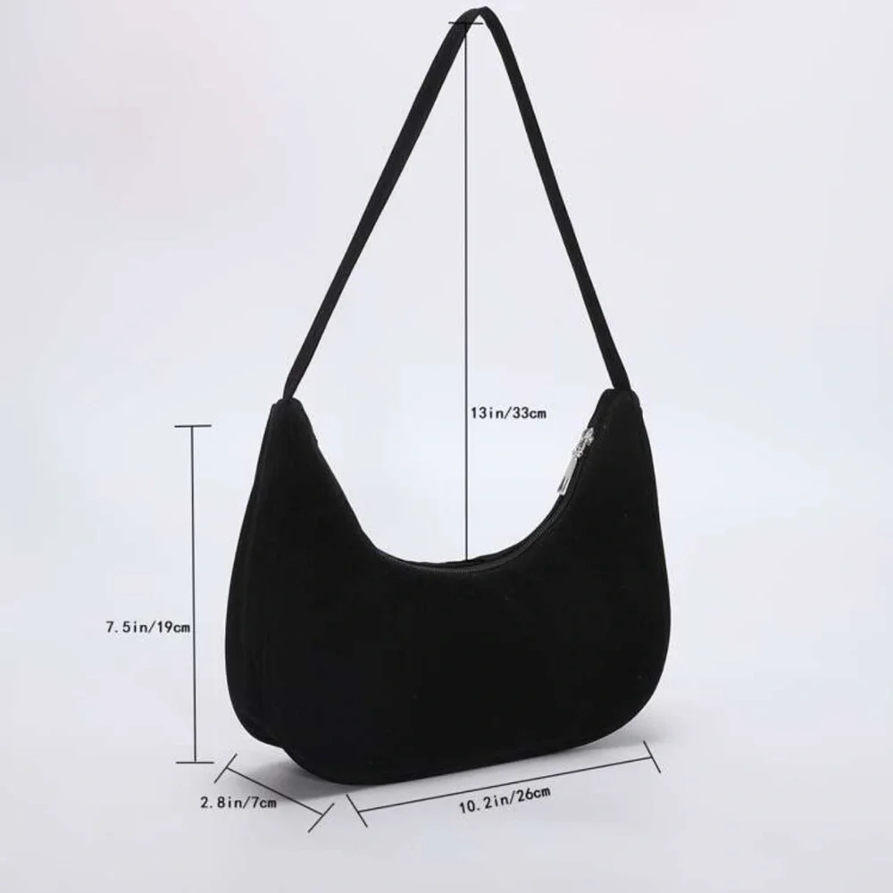 Black velvet corduroy shoulder purse | brand new